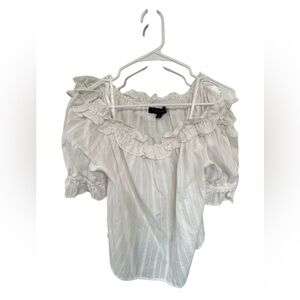 Tommy Hilfiger White Ruffled Blouse
